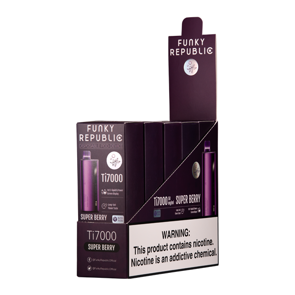 Adquiere Elfbar Funky Republic Ti7000 - Super Berry de venta en DEVO - Marca: Funky Republic